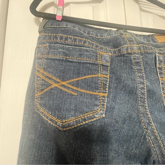 Aeropostale Bayla Skinny / Dark Distressed Stretch Denim Blue Jeans / - Picture 4 of 6